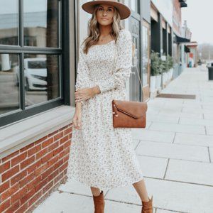 Magnolia Boutique Amaya Square Neck Floral Midi